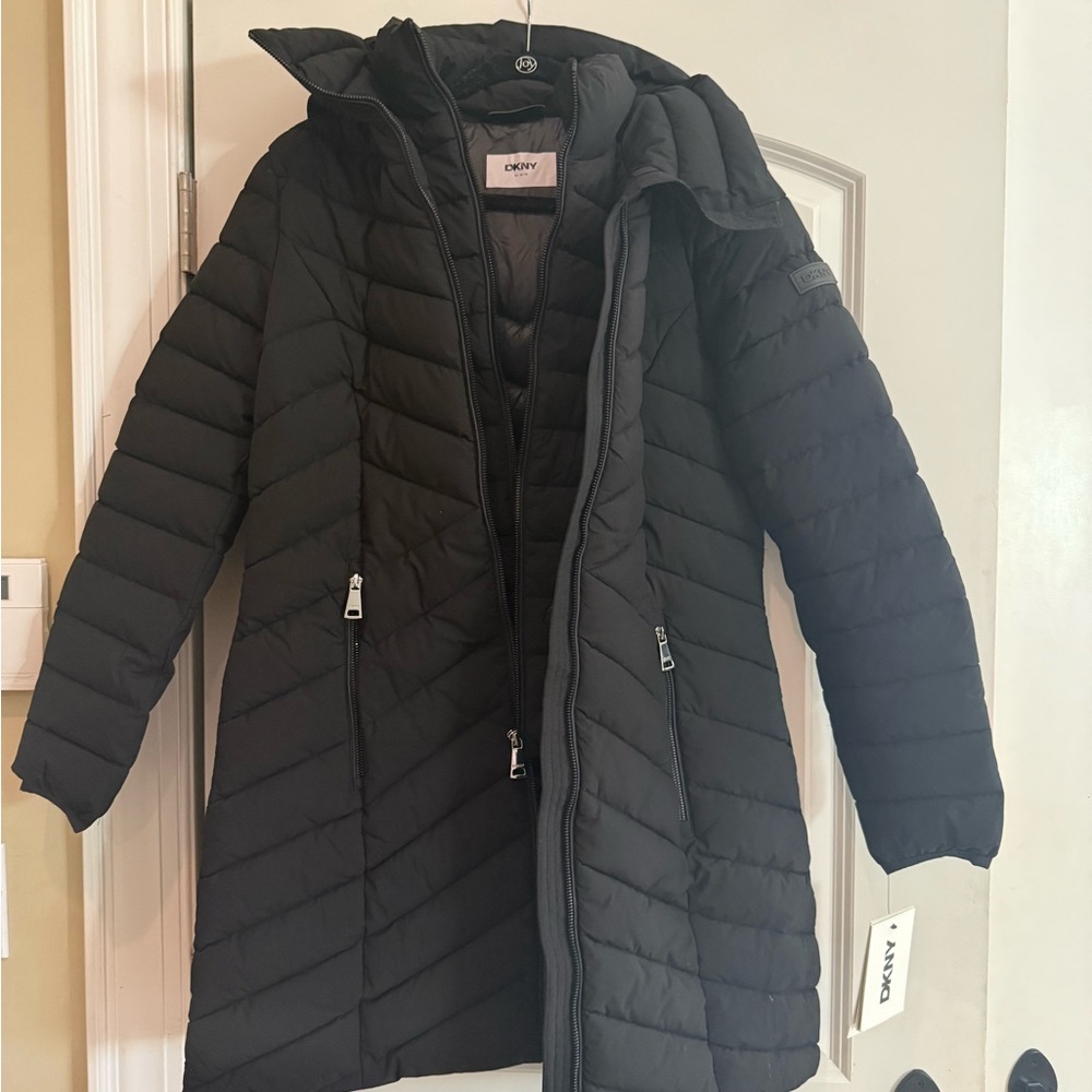 DKNY Women's Quilted Black Puffer Jacket